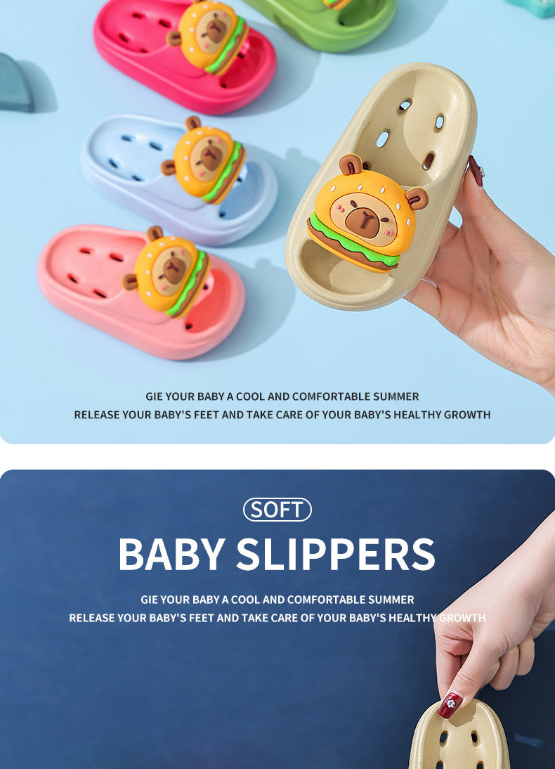 Kapibala Summer Children's Water Drainage Sandals Non-Slip Parent-Child Boys and Girls Bathroom Shower Breathable Kids Sandals