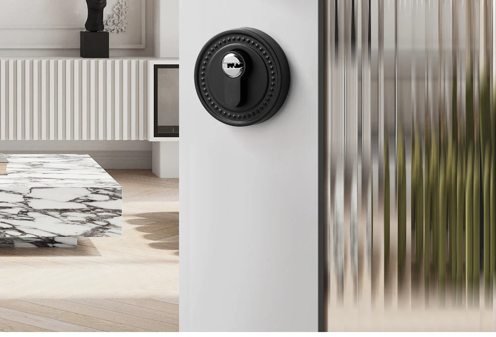 Black French interior bedroom handle lock, household wooden door lock, bathroom and room split lock