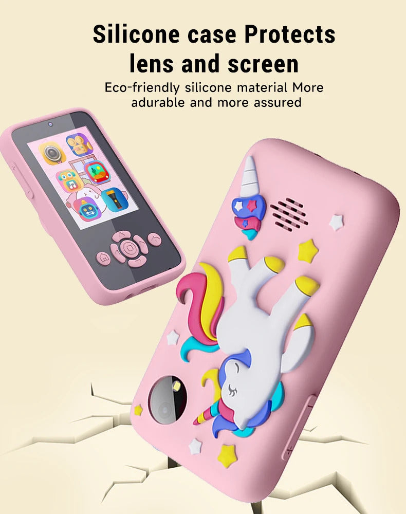 Baby Phone Toys Smart Phone Camera Toys Cartoon Musical Mini  Cellphone Learning Toy Silicone cover Toy Kids Digital Camera Gift