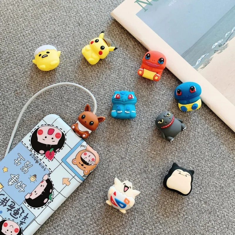 Pokemon Pikachu Doll Data Cable Protective Cover Kawaii Anime Pikachu Protective Cover Mobile Phone Accessories Anti-breakage