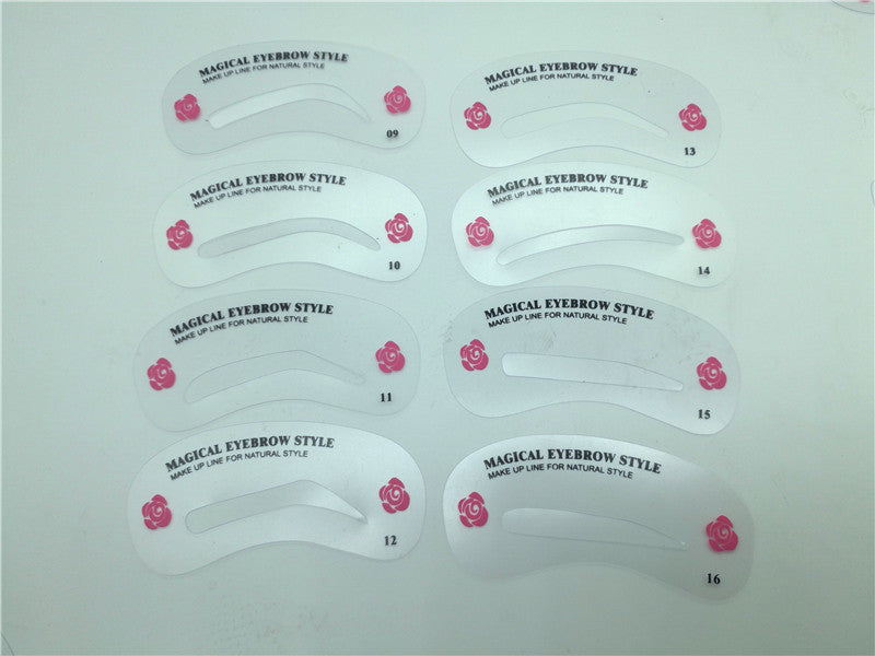 Cross-Border Hot Sale Novice Eyebrow Trimmer 24 Models Suit Eyebrow Stencil Eyebrow Stencil Beauty Tools Wholesale