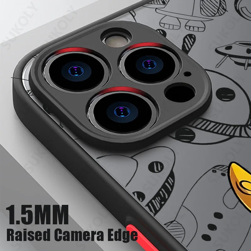 Astronaut Acrylic Phone Case For iPhone 16 13 14 Pro 15 16 Max 12 Pro Max 11 14 15 Plus Shockproof Matte Cartoon Hard Back Cover