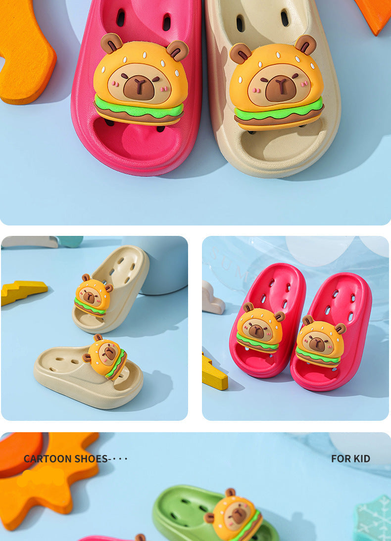 Kapibala Summer Children's Water Drainage Sandals Non-Slip Parent-Child Boys and Girls Bathroom Shower Breathable Kids Sandals