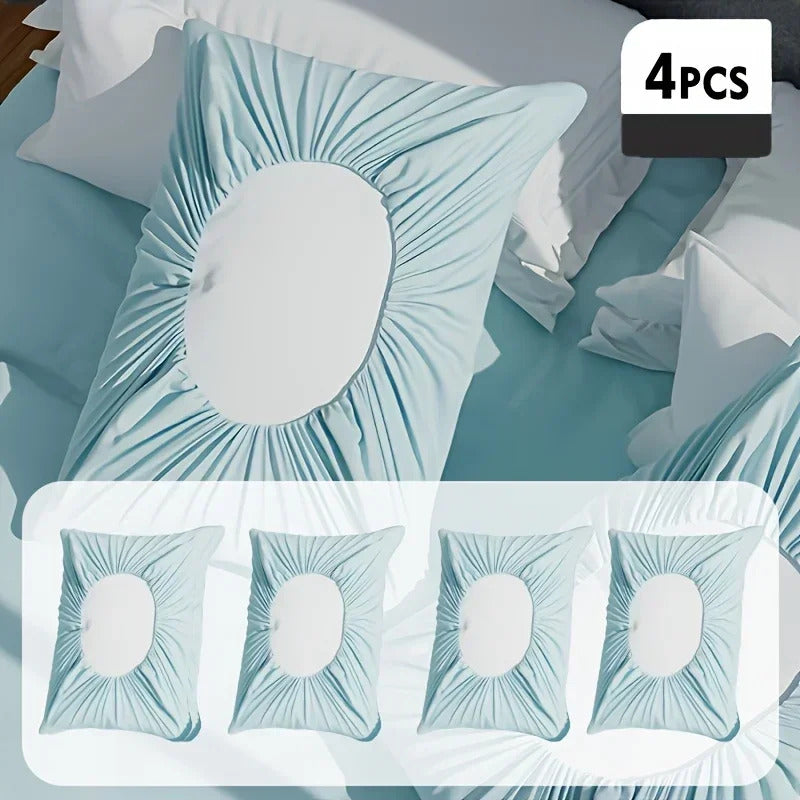 4pcs Disposable Travel Pillowcases - Soft Non-Woven Fabric Covers | Hand Washable for Hotels & Beauty Salons Camping Essentials