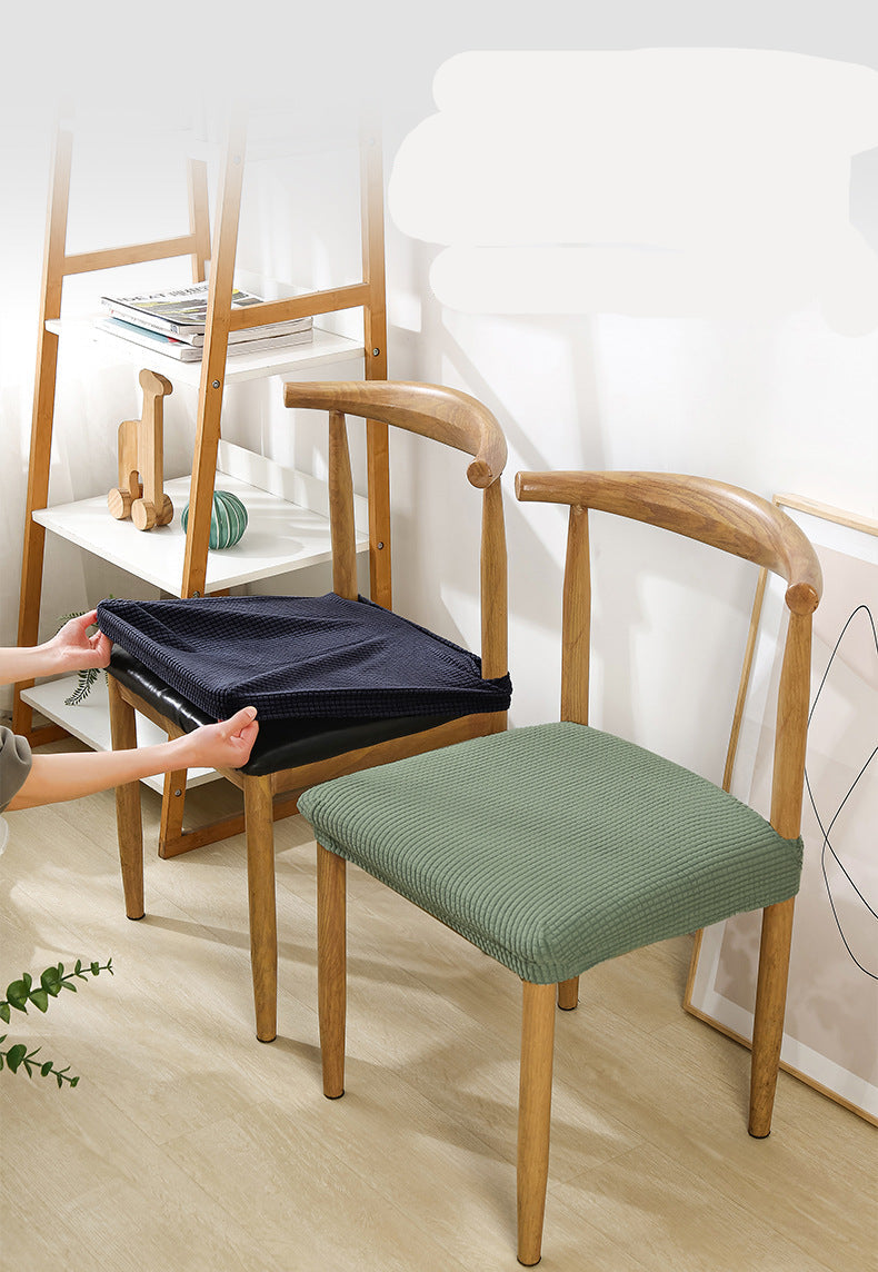 Thick Elastic Chair Cover Cushion Cover Full Coverage Dining Chair Cover Solid Color Hotel Chair Cover Stool Cover Ins Style Seat Cover for Home Use