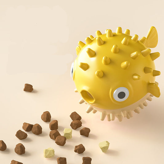 Bungee Fish Dog Toy Food Dispensing Ball Self-Entertainment Teeth Grinding Durable Sound Ball for Small and Large Dogs Pet Supplies