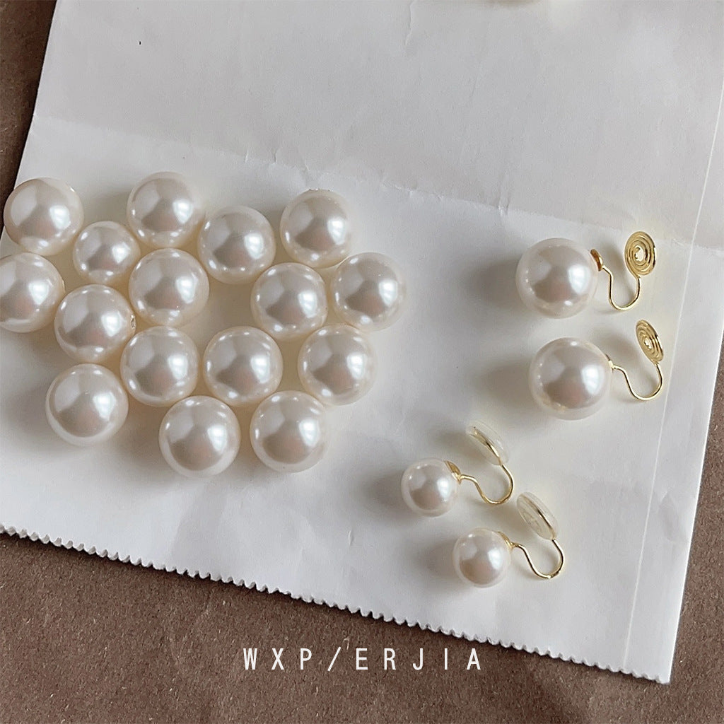 Pearl Mosquito-repellent Incense Plate Ear Clip Plated with 18K Gold High-grade Simple Painless Earrings