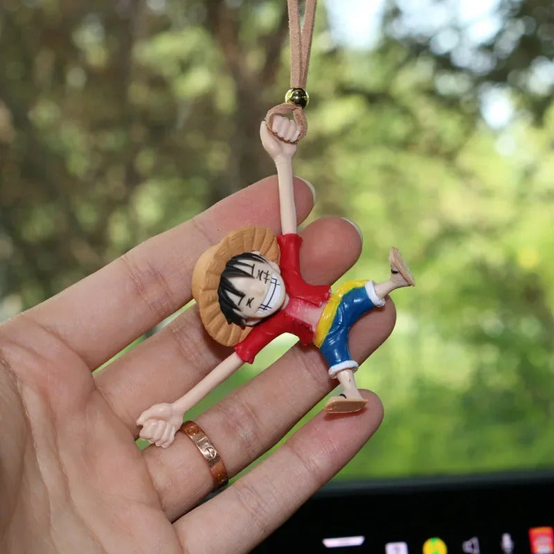 ONE PIECE Luffy Car Interior Decoration Funny Car Rearview Mirror Pendant Auto Interior Hanging Ornaments Car Accessories Gifts