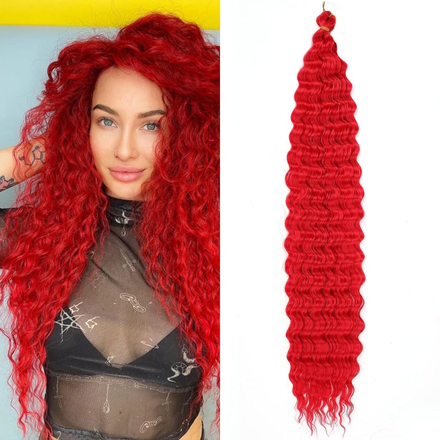 Foreign Trade Wig Crochet Hair Chemical Fiber Hair Bundle Deep Wave Twist Hair Cross-Border Ladies Dreadlocks Woven