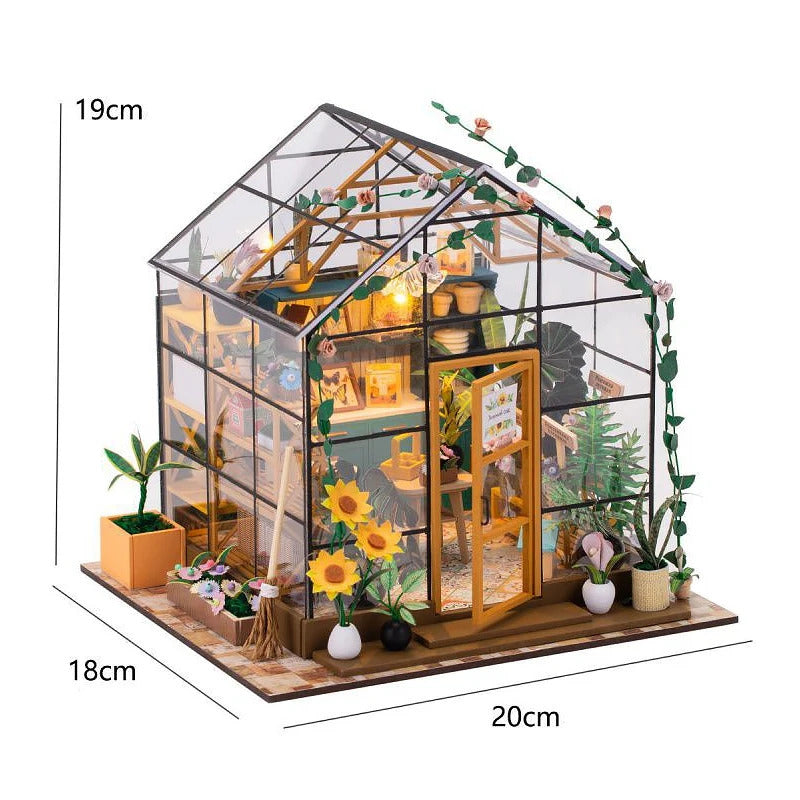 Doll House Kit Mini DIY Flower House Handmade 3D Puzzle Assembly Building Toys Home Bedroom Decoration With Furniture DollHouses