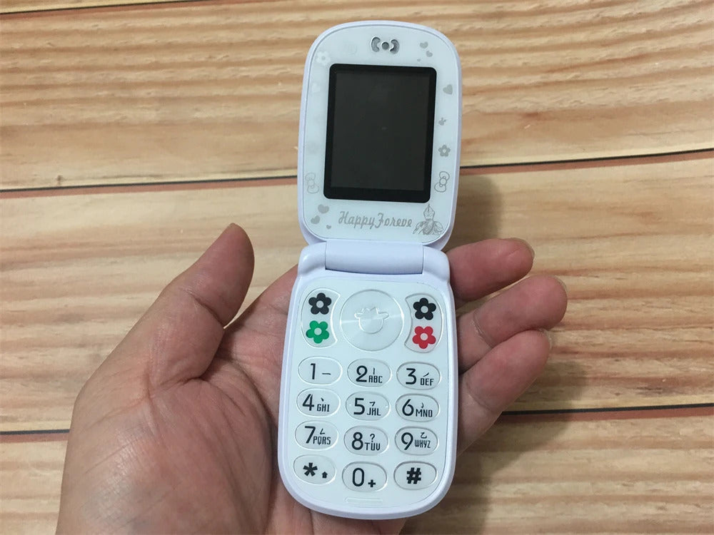 1.8 inch Screen Flip Mini Girl Cartoon Mobile Phone NO Camera Dual Card SIM LED Light Children Kids Cute Cover Style CellPhones