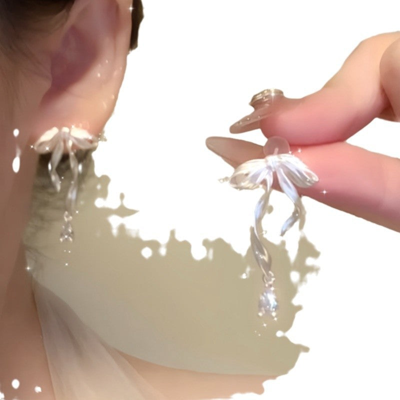 Sweet Dream Ballet Girly Bow Sweet Earrings Women's Explosive Exquisite Earrings