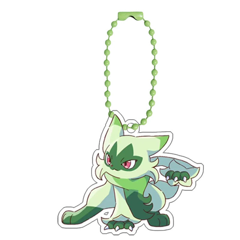 Pokemon Floragato Raichu Rockruff self-Made Cartoon Acrylic Key Chain Backpack Accessories Pendant Anime Classics Collection