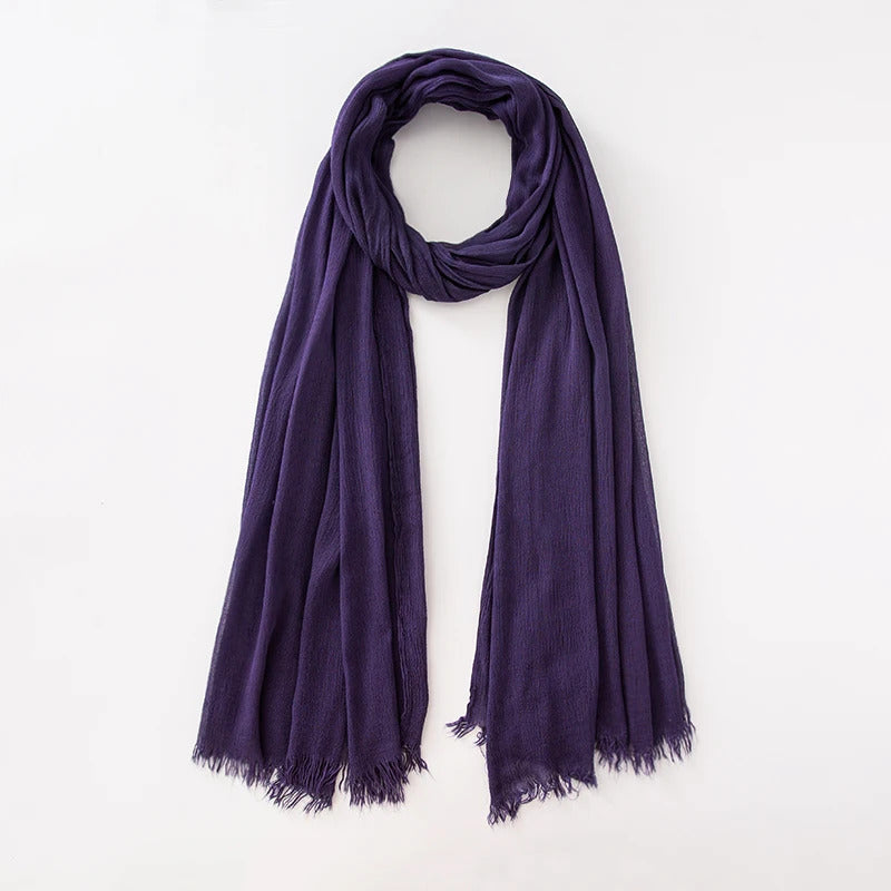61 Colors Soft Cotton Viscose Scarf Rayon Material Muslim Hijab Mid Eastern Plain Solid Color Headscarf With Tassel