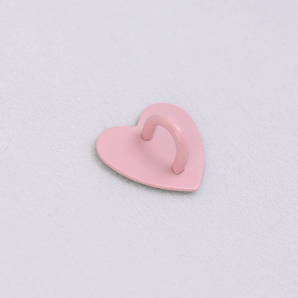 Kawaii Adhesive Metal Heart Phone Charm Holder Mobile Phone Case Finger Ring Stand Hook Buckle Clasp Bear Keychain Pearl pendant