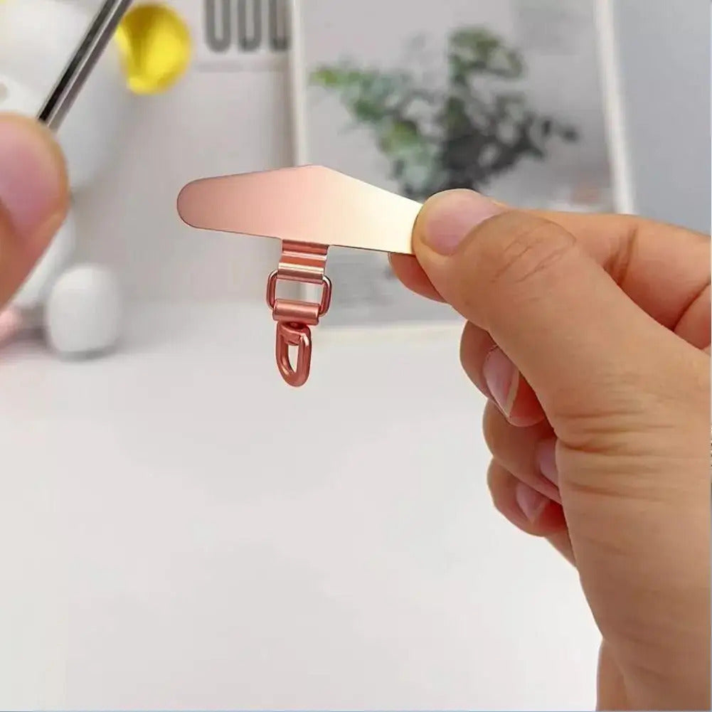 Upgrated 360 Rotatable Steel Phone Tether Tab Metal Patch Gasket Cellphone Lanyard Safety Connecter Piece New