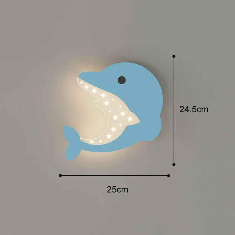 SANDYHA Cute Cartoon Kids Wall Lamp Warm LED Night Light for Children Room Bedroom Nursery Decor Creative Acrylic Lighting