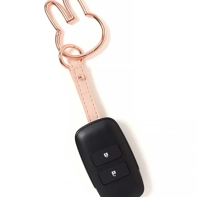 Kawaii Miffy Keychain Pendant Cartoon Cute Rabbit Spring Buckle Mobile Phone Car Key Pendant Couple Gift