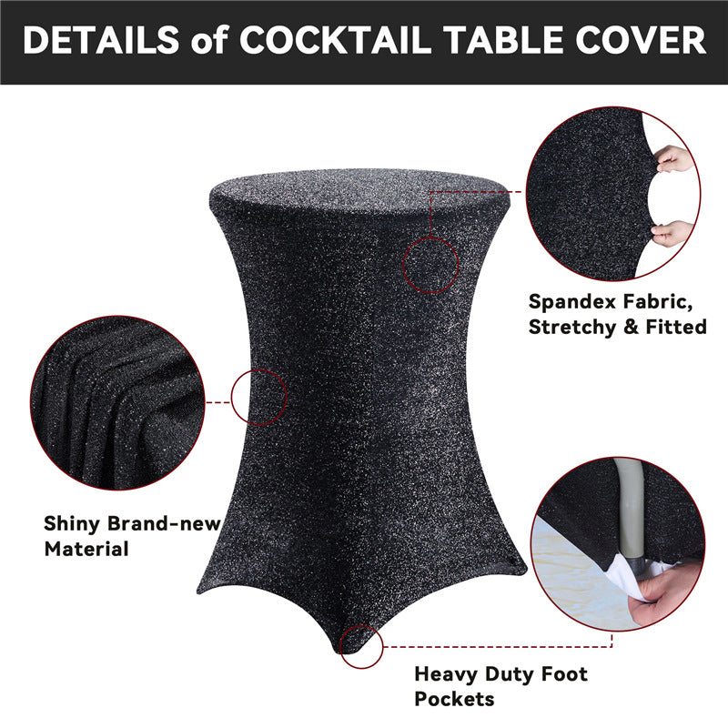 Cocktail Tablecloth Glitter Bar Set New Cocktail Table Cover High-end Feel Cross-border Wholesale Stretchy High Bar Tablecloth