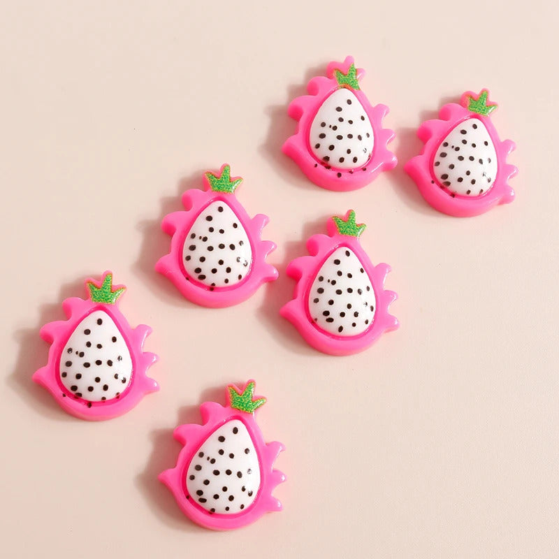 10pcs Mix Cute Mini Fruit Charms Pear Cherry Pineapple Peach Avocado Flat Back Resin Cabochons Scrapbook DIY Jewelry Accessories