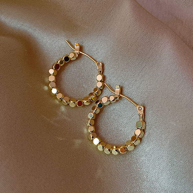 Metal Big Circle Earrings Women's Hong Kong Fashion Women's Ear Jewelry S925 Silver Needle