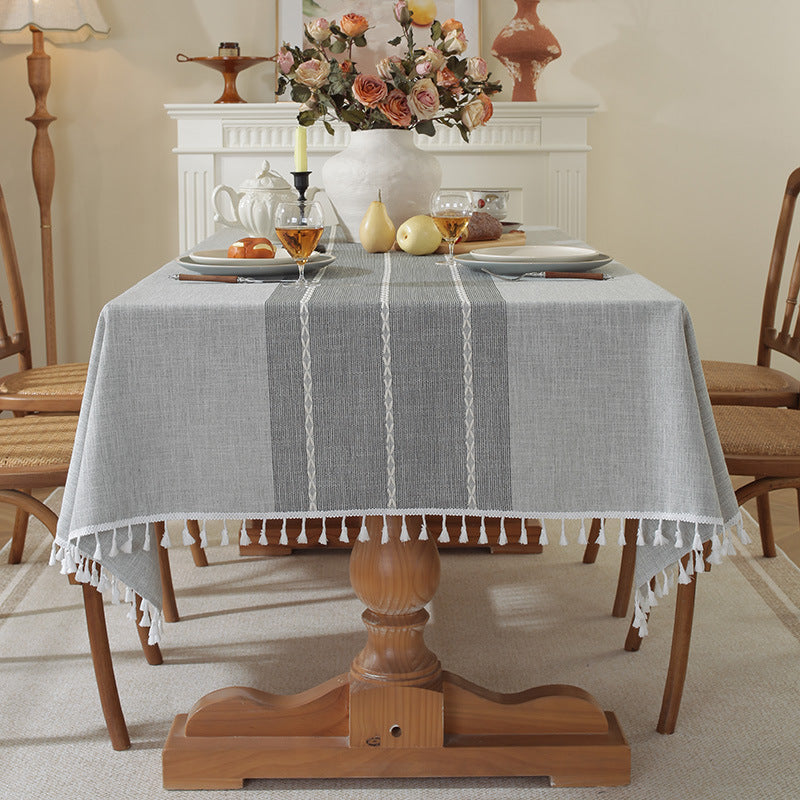 Cross-border INS Waterproof Tablecloth Home Use Imitation Cotton Linen Dining Tablecloth Modern Simple Tablecloth Table Mat Cover Towel Wholesale in Stock