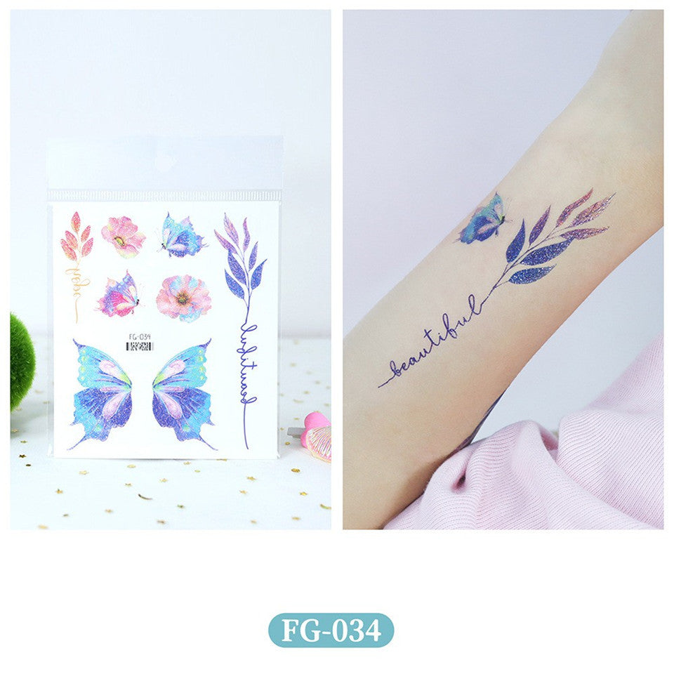 Glitter Gradient Butterfly Wing Tattoo Eye Corner Face Stickers Children's Eye Makeup DIY Stickers Fish Scale Performance Catwalk