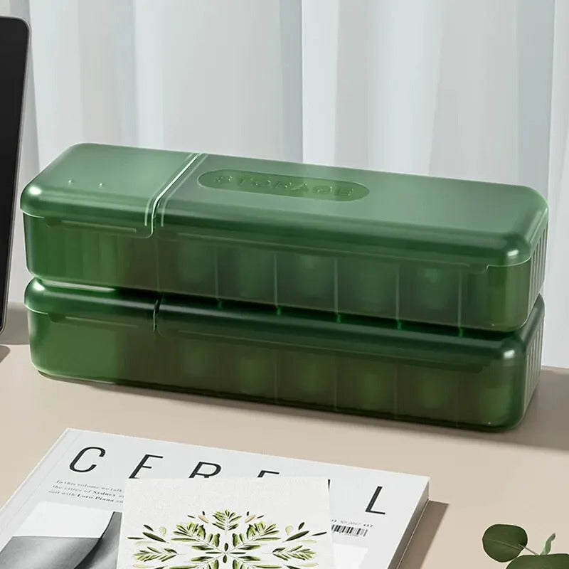 Data Cable Storage Box Double Open Lid Plastic 7 slots Dustproof Charger Plug Desktop Cable Box Hub Ornaments Home Storage Tools