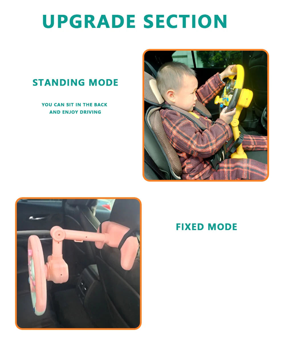 Electric Simulated Driving Steering Controller Portable Wheel Copilot Toy With Light And Sound Educational Sounding For Kid Gift