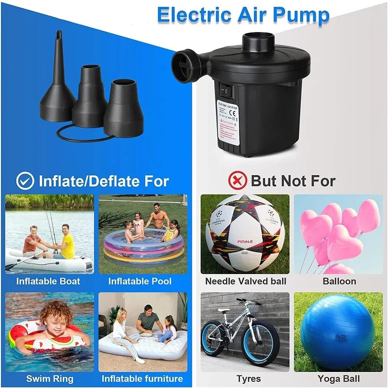 Outdoor Quick Air Pump Electric Air Cushion Camping Pump Portable Mini Air Mattress Swimming Pool Inflatable Blower Syringe