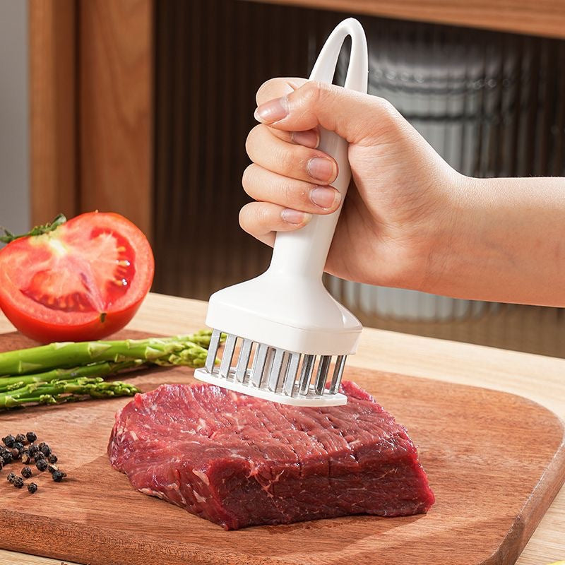 Stainless Steel Automatic Rebound Hammer Meat Tenderizer Needle for Home Kitchen Steak Tenderizing Beef Chicken Flavor Punching Tool