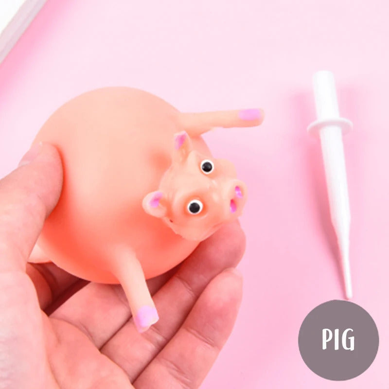 Creative soft rubber inflatable chicken hippo pop up animal blow Balloon animal Stress Relief squeeze toy prank gift