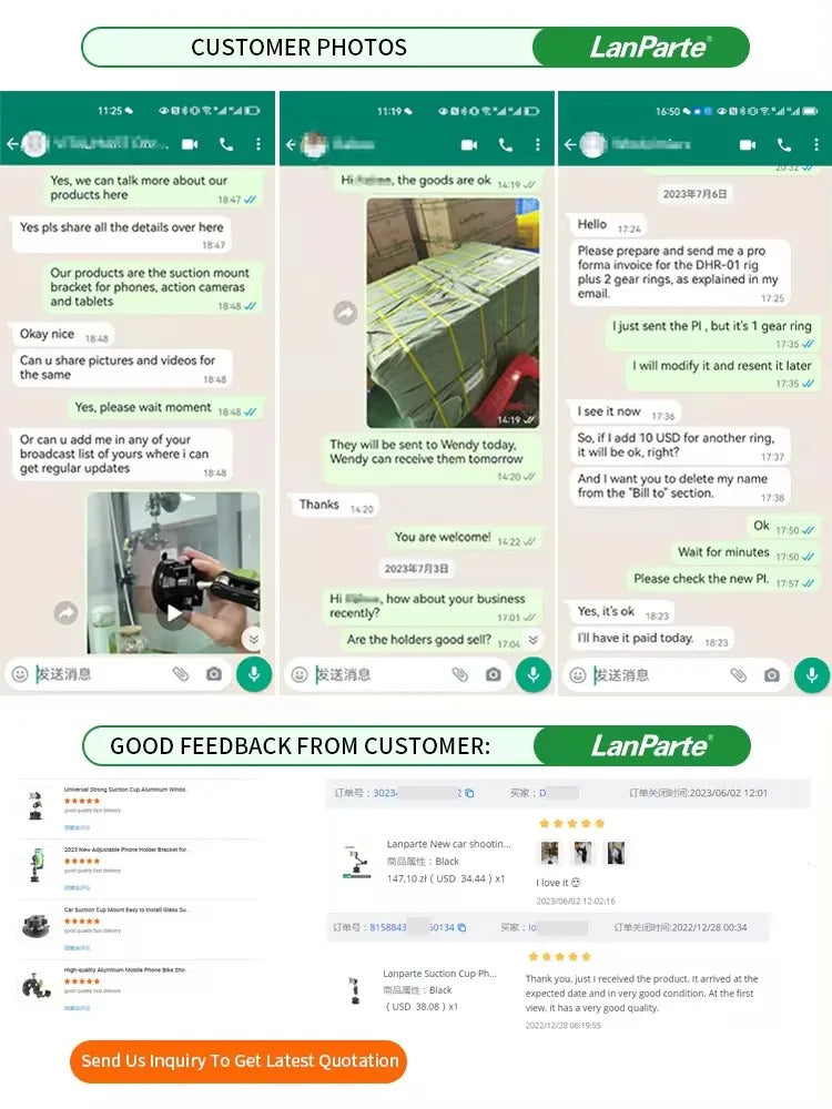 Lanparte 360-Degree Adjustable Car Mount Mobile Phone and Tablet Holder Stand for ipad accessories holder stand with Suction Cup