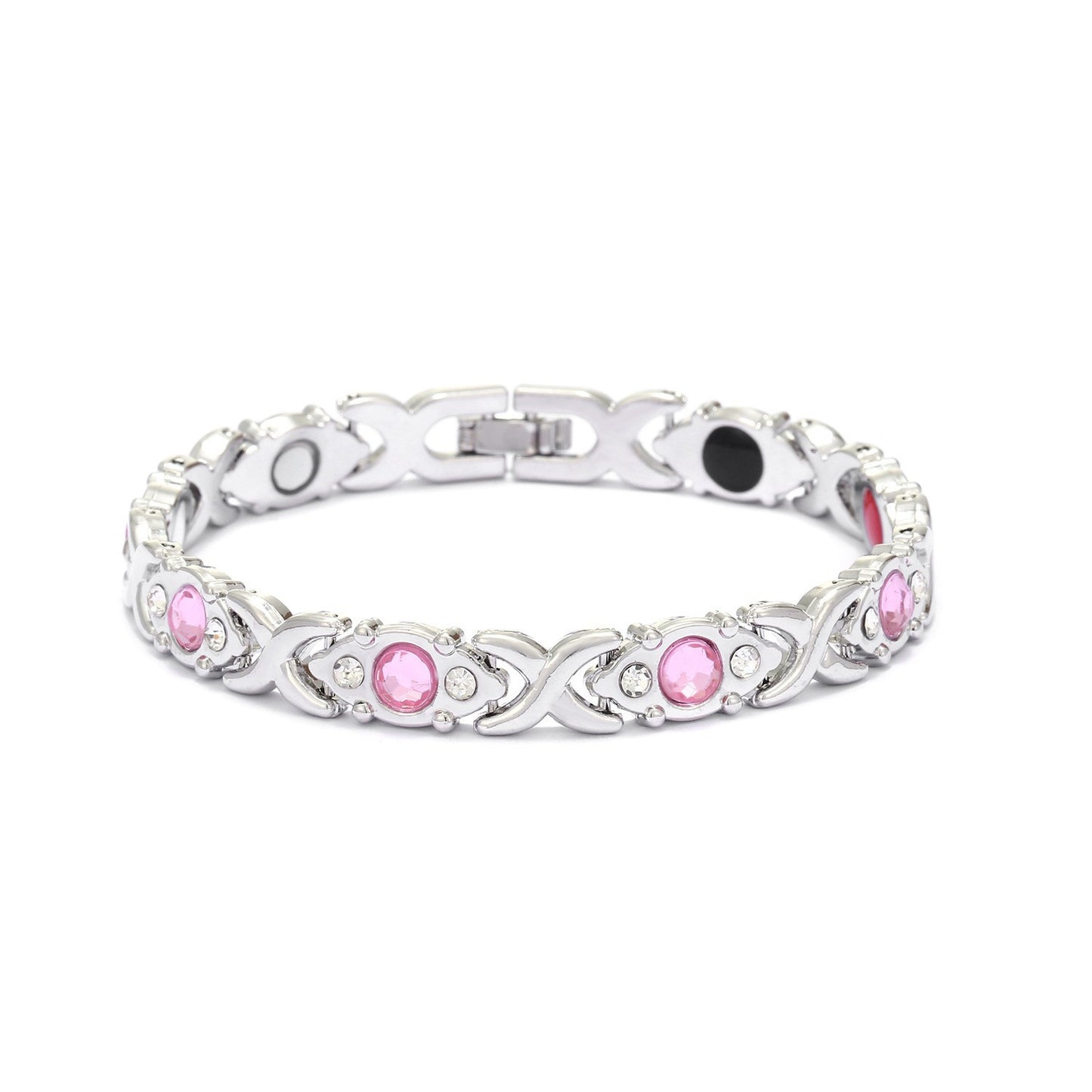 Cross-Border Hot European and American Fashion Detachable Energy Magnet Bracelet Environmental Protection Alloy Diamond Adjustable Women's Bracelet