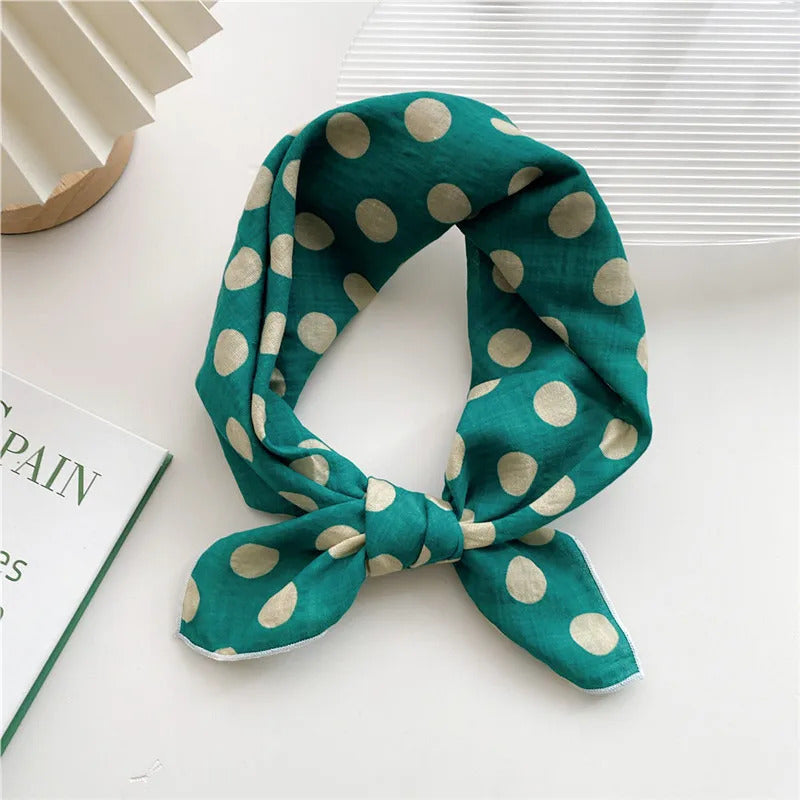 Cotton Linen 55cm Square Scarf Women Kerchief Flower Print Geometric Neckerchief Scarves  Headwrap Bandanas Hairband Headbands