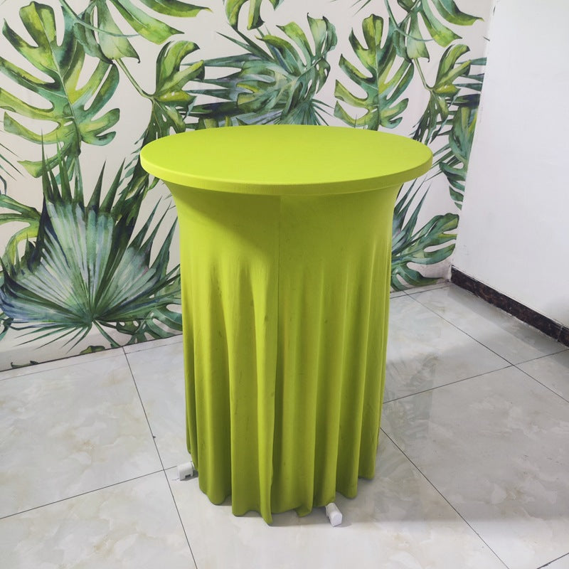 Elastic Tablecloth Cocktail Skirt Table Cover Banquet High Bar Round Elastic Cover