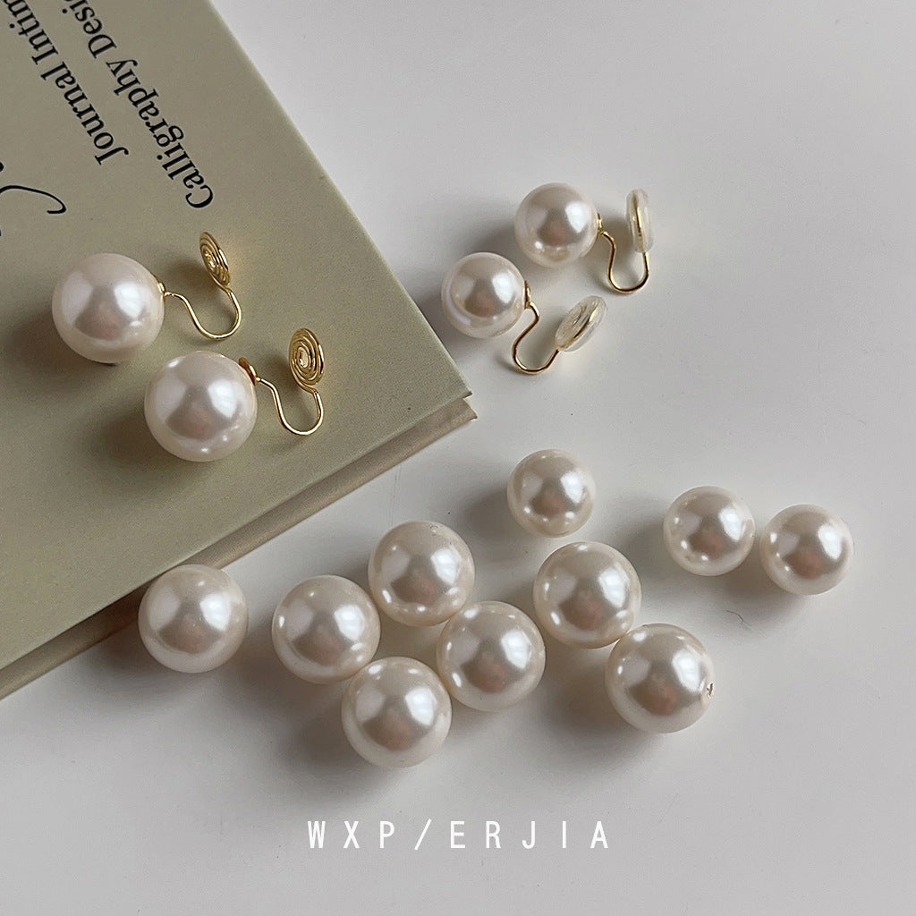 Pearl Mosquito-repellent Incense Plate Ear Clip Plated with 18K Gold High-grade Simple Painless Earrings