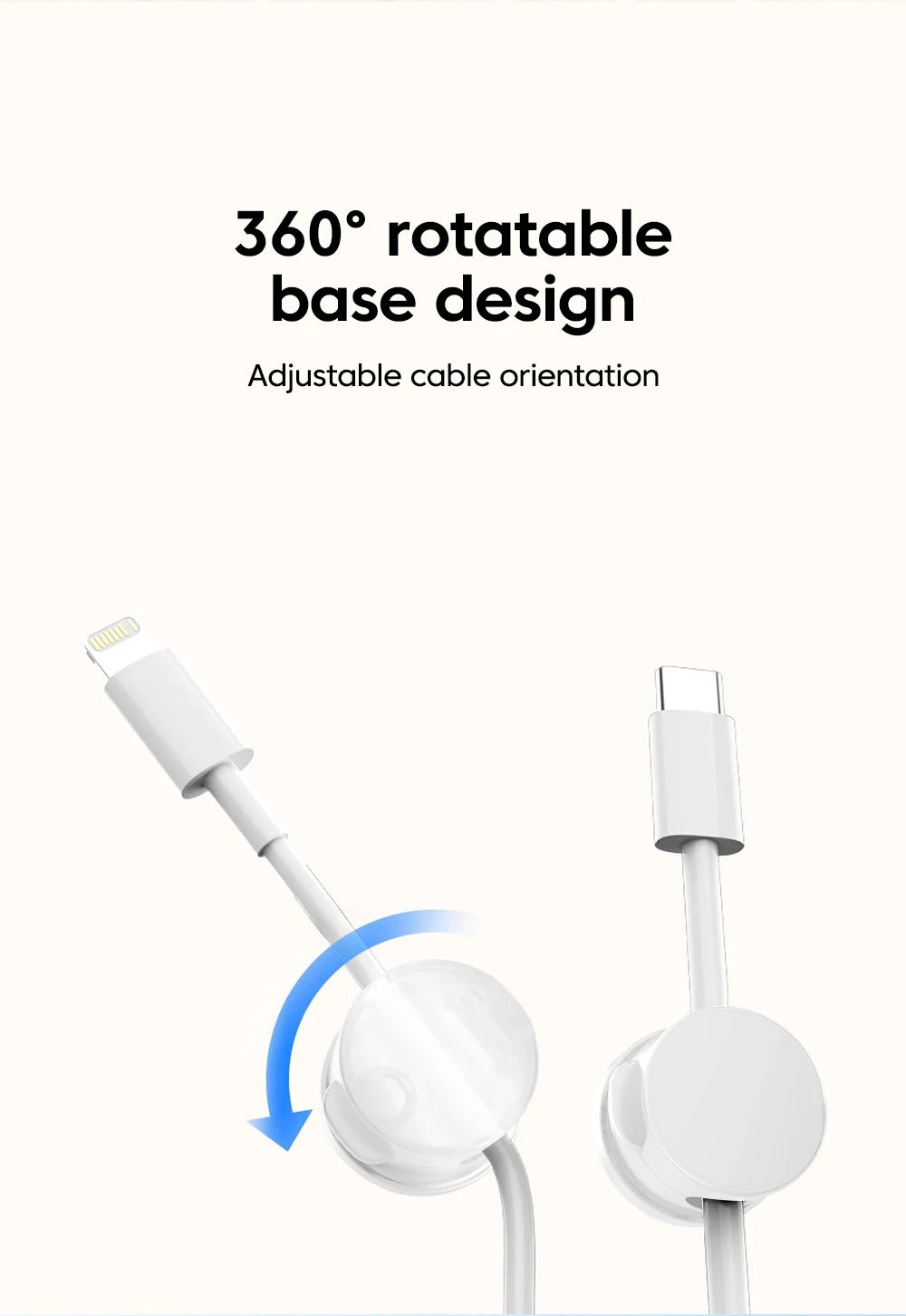 360° Rotatable Magnetic Cable Organizer Desk Cable Clip Cable Holder Wire Keeper Cord Charging Cable Management for Home Office