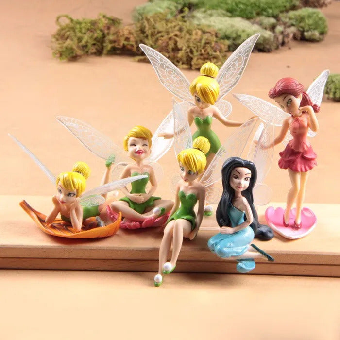 6pcs/set Anime Tinkerbell Fairy Tales Girls Tinker Bell PVC Action Figures Toys