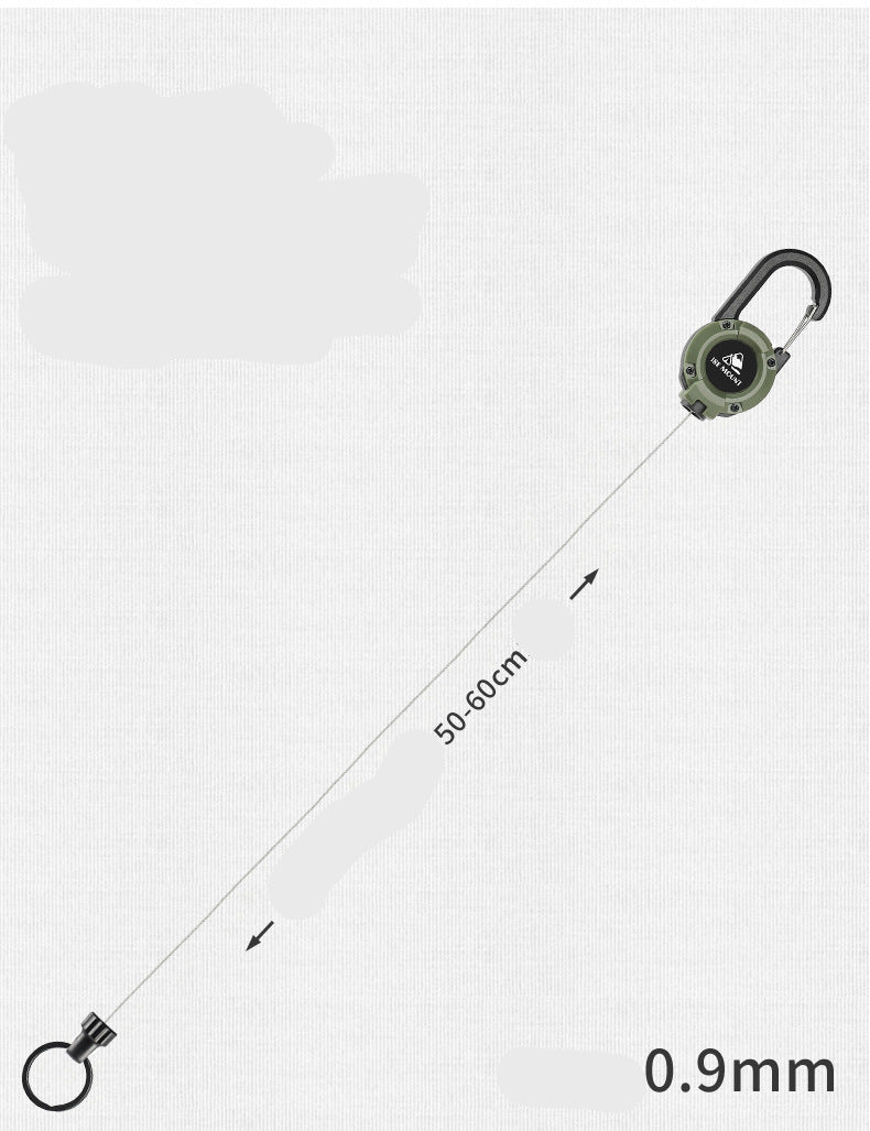 Outdoor Tactics Can Buckle Retractable Buckle Steel Wire Rope Multi-Functional Keychain Camping High Rebound Anti-Separation Rope Pull Peels