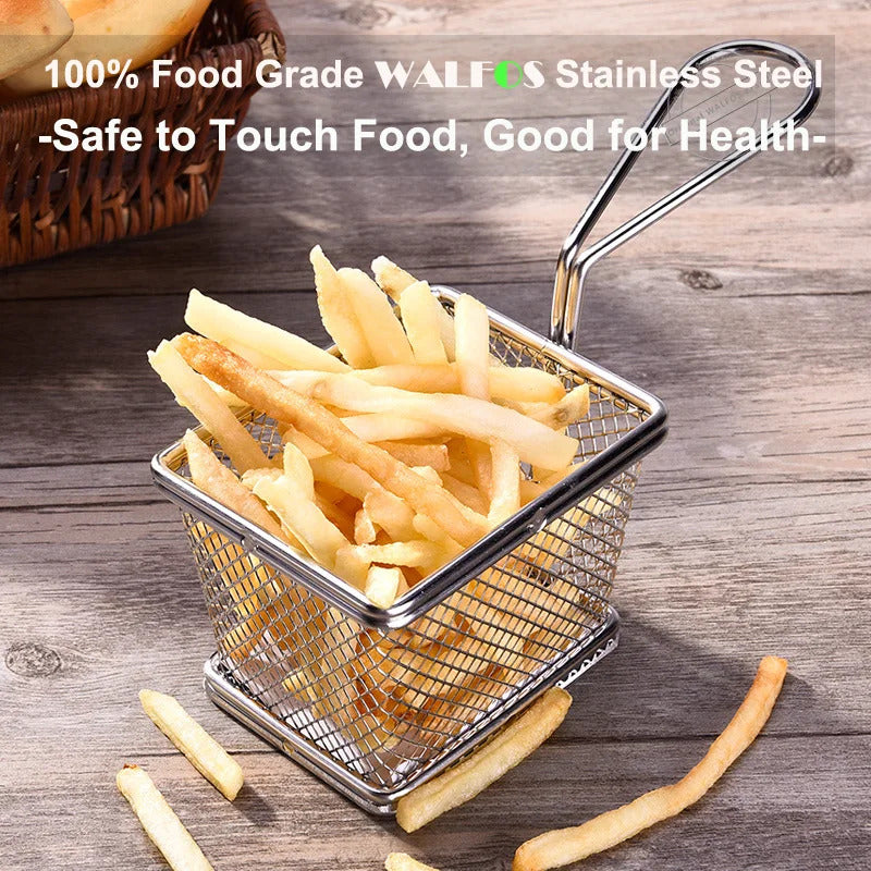 Stainless Steel Steamer Chips Mini Frying Basket Strainer Fryer Kitchen Cooking Chef Basket Colander Tool French Fries Basket