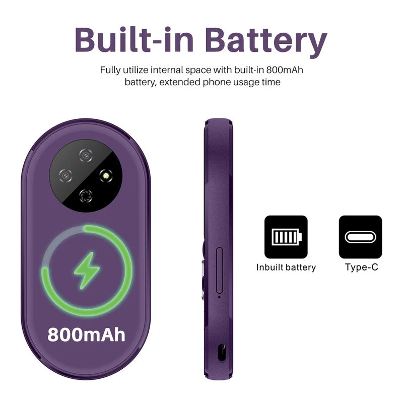 SERVO i15 mini Oval Small Mobile Phone Dual SIM GSM 1.39 inch Screen Speed Dial Magic Voice Blacklist Vibration FM Radio Type-C