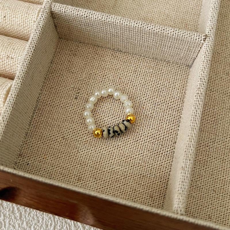 Dopamine Ring for Women, Niche Design, Personalized Beaded Index Finger Ring, High-End Fashion, Colorful Cute Closed Ring