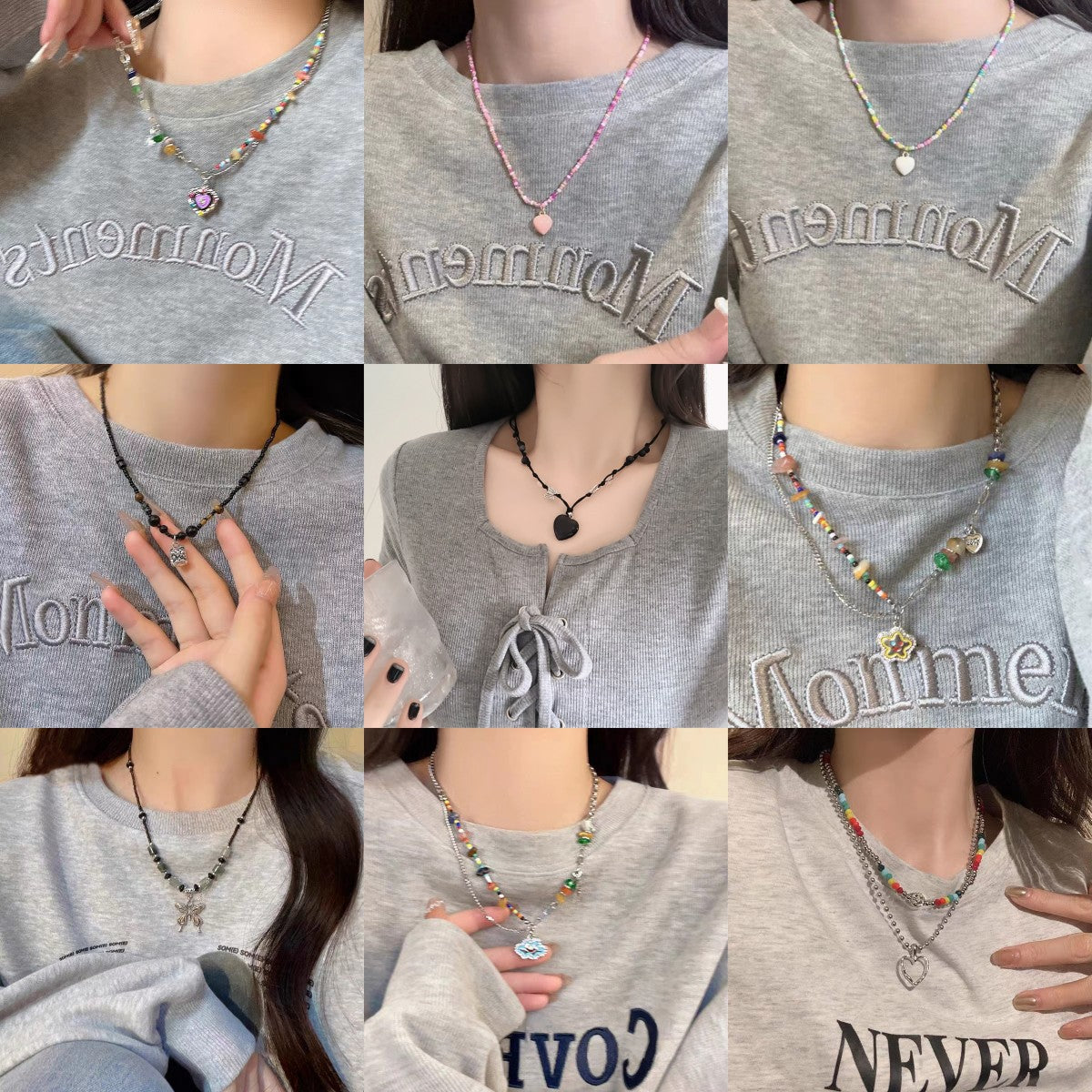 Candy Color Dopamine Necklace for Women Versatile Niche Design Beaded Choker Chain Sweet Cool Girl Neck Chain Internet Celebrity Jewelry