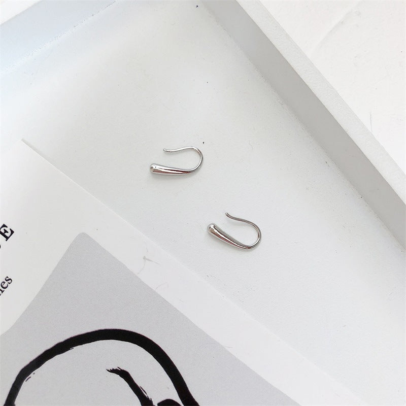 No Need to Remove Earrings While Sleeping for Women, Minimalist Style, Simple and Elegant, Internet Celebrity Ear Hooks, Small Silver Stud Earrings