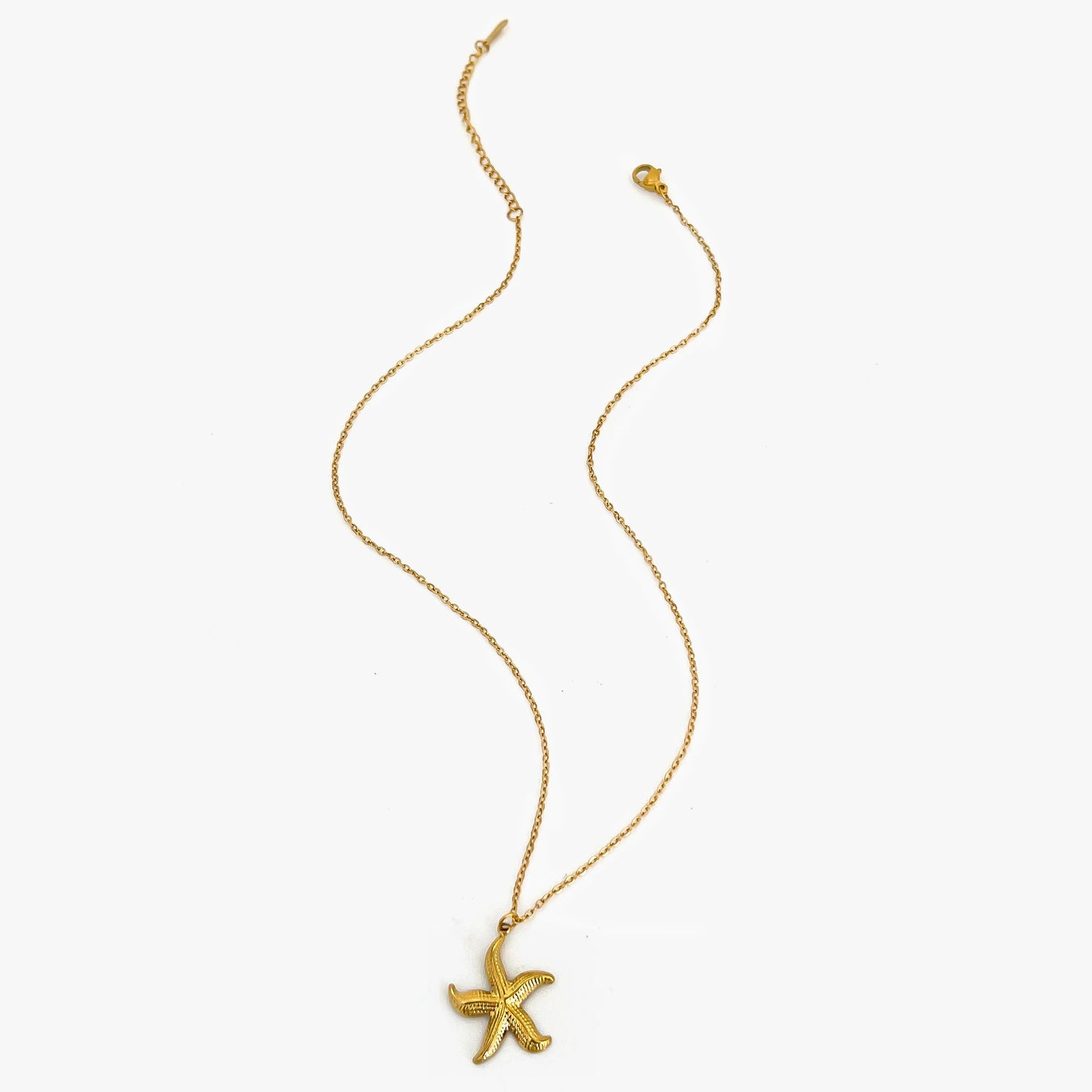 Peri'sbox New Fashion Starfish Hollow Vortex Spiral Pendant Necklace for Women 18K Gold Plated Tarnish Free Jewelry Gifts Summer