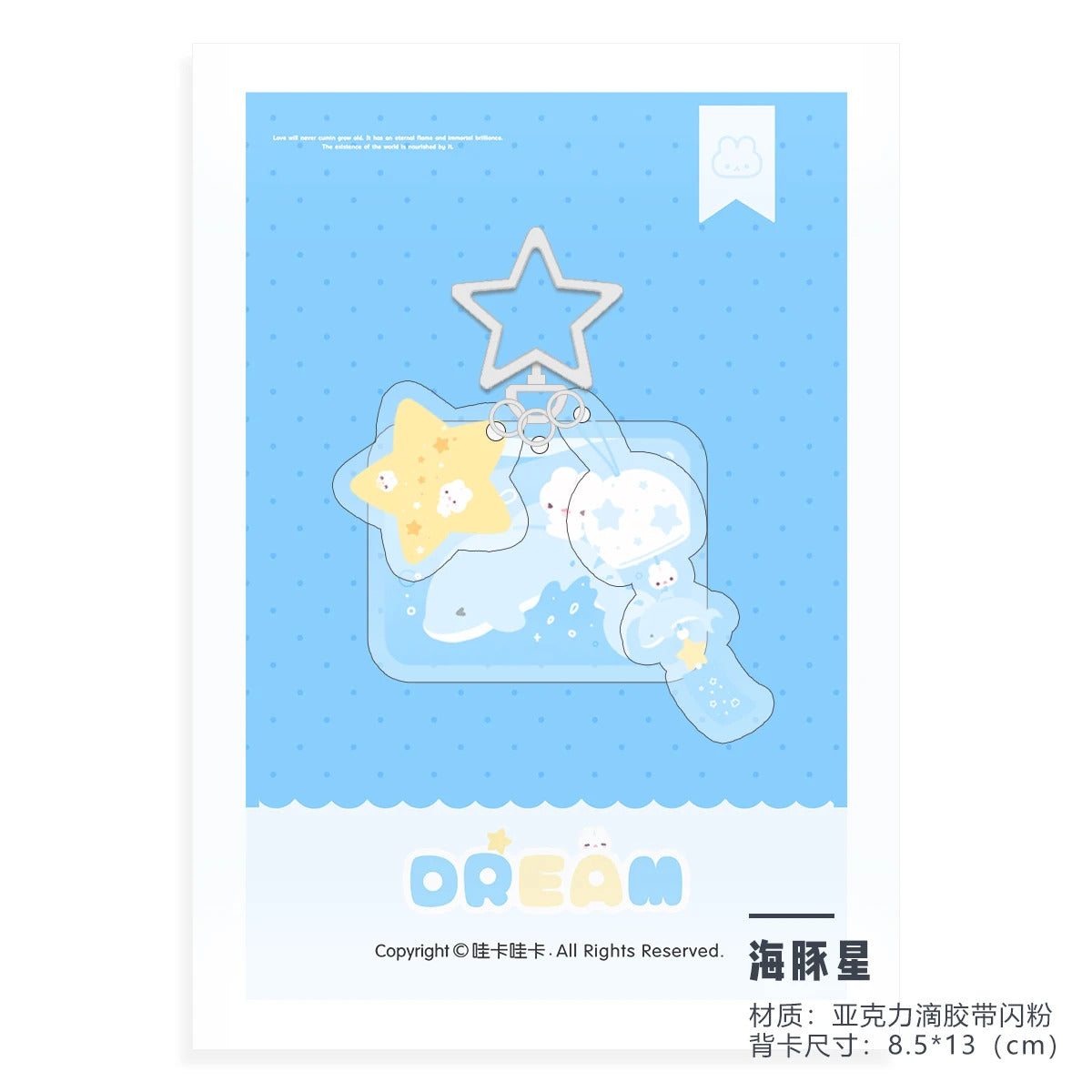 WAKAWAKA Charm Resin Acrylic  Phone Charm with Star Decal Book Phone Lanyard Keyring Keychain Wing Heart Phone Strap