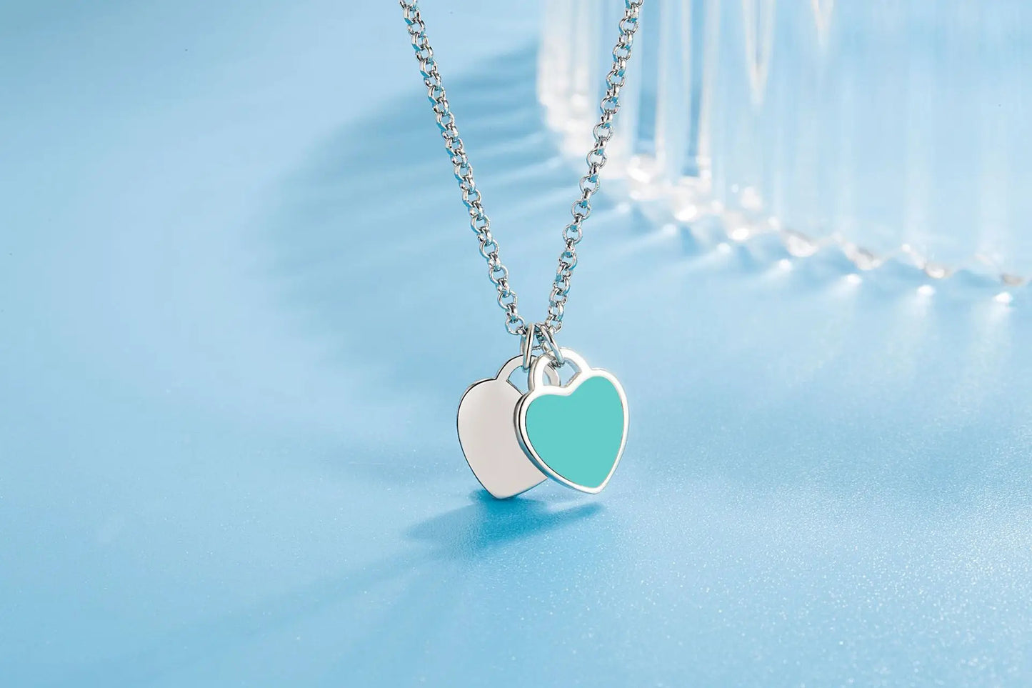 Designer 925 Silver Jewelry Necklace Woman Retro Heart-Shaped Enamel For Girls Cute Silver Bead Birthday Gift