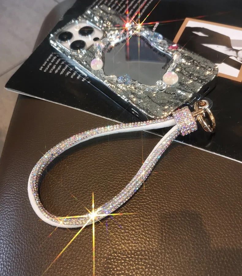 For Cell phone lanyard pendant phone strap Keychain on the phone Wrist chain luxury rhinestone pendant chain diamond bracelet