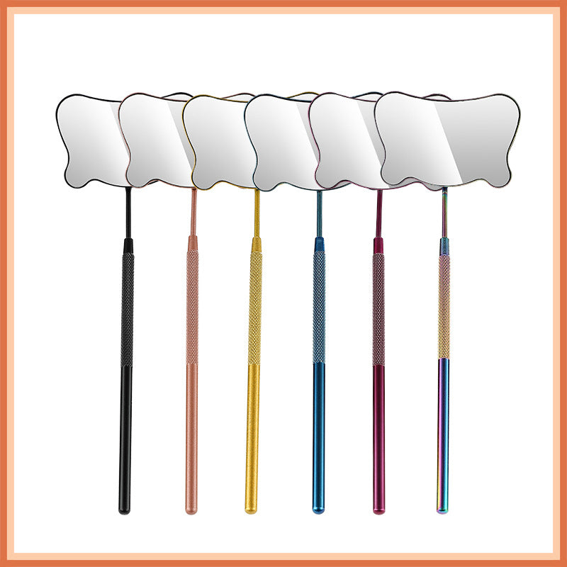 Hot-Selling Cross-Border Stainless Steel Grafting Flowering Auxiliary Tool Special Makeup Beauty Mirror Eyelash Inspection Mirror Eyelash Extensions